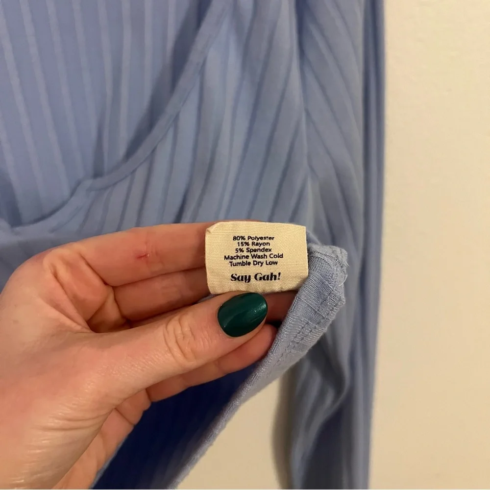 Lisa Says Gah Blue Long Sleeve Top